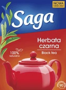 Zdjęcie produktu - Herbata czarna ekspresowa Saga 90x1,4g