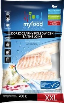 Zdjęcie produktu - Polędwice z dorsza czarnego Myfood 780/700g