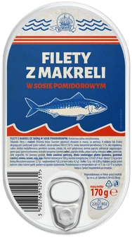 Zdjęcie produktu - Filety z makreli w sosie pomidorowym Korsarz 170g