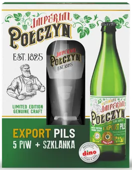 Zdjęcie produktu - Zestaw piw Połczyn 5x0,5l 5,2% but. bzzw+szklanka