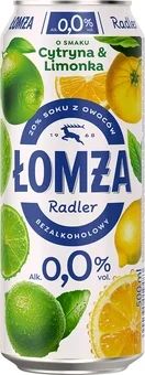 Napój piwny Łomża Radler cyt. lim. 0,5l 0% puszka widok 1
