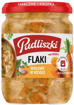 Zdjęcie produktu - Flaki wołowe w rosole Pudliszki 450g
