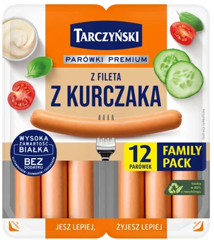 Zdjęcie produktu - Parówki z fileta kurcz family pack Tarczyński 440g