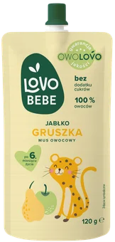 Zdjęcie produktu - Deser w tubce jabłko gruszka Owolovo 120g