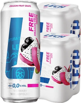 Piwo Lech Free smoczy owoc 0,5l 0% puszka widok 2