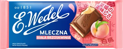 Zdjęcie produktu - Czekolada mleczna biała brzoskwinia Wedel 100g