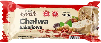 Zdjęcie produktu - Chałwa sezamowa bakaliowa Słodkie Hawo 100g