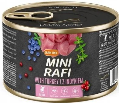 Zdjęcie produktu - Karma dla psa mokra z indykiem Rafi Mini 185g