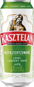 Piwo Kasztelan niepasteryzowany 0,5l 4,6% puszka widok 1