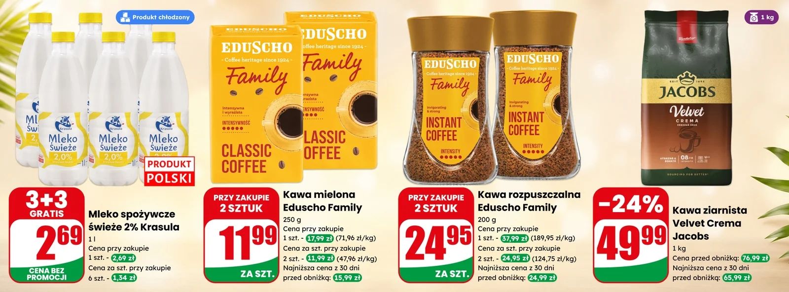 Mleko i kawy teraz taniej w DINO!