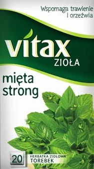 Herbatka ziołowa mięta strong Vitax 20x1,5g widok główny 