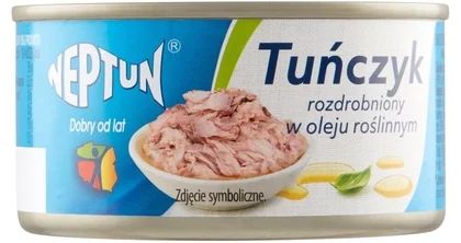 Zdjęcie produktu - Tuńczyk rozdrobniony w oleju Neptun 185/130g