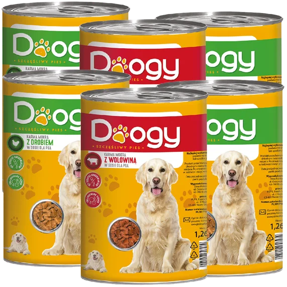 Karma dla psa mokra z drobiem Doogy 1,26kg widok 1