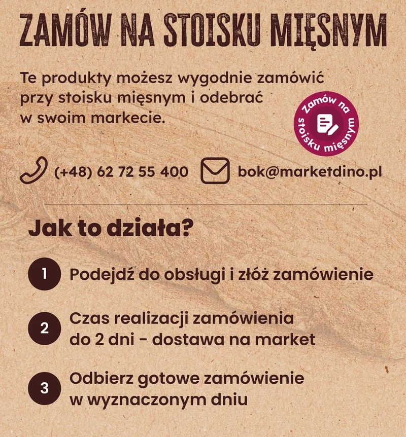 Zamów na stoisku mięsnym