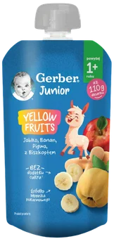 Zdjęcie produktu - Deser w tubce jabłko ban pigwa z bisz Gerber 110g