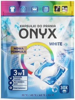 Zdjęcie produktu - Kapsułki do prania 3w1 biały Onyx 30szt