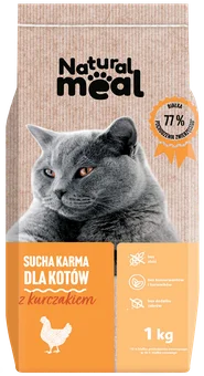 Karma dla kota sucha z kurczakiem Natural Meal 1kg widok główny 