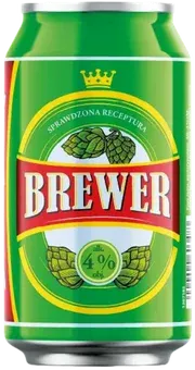 Piwo Brewer lekkie 330ml 4% puszka widok główny 