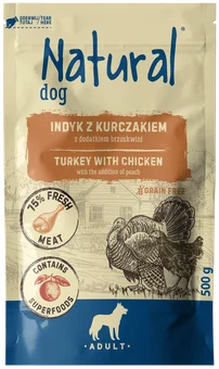 Karma dla psa mokra indyk brzos Pupil Natural 500g widok 1