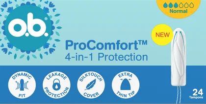 Zdjęcie produktu - Tampony Ob procomfort normal 4w1 24szt
