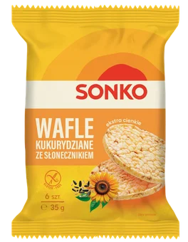 Zdjęcie produktu - Wafle kukurydziane ze słonecznikiem Sonko 35g