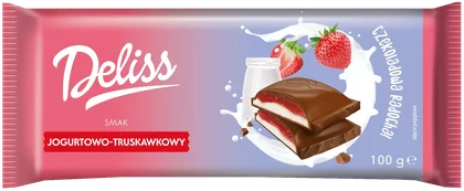 Czekolada mleczna jogurtowo trus. Deliss 100g widok 1