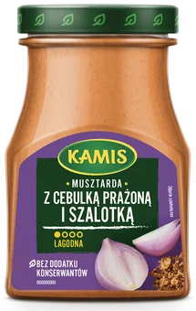 Musztarda z cebulką prażoną i szalotką Kamis 185g widok 1